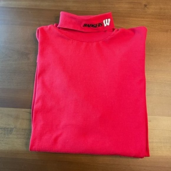 Color:red Wi Artex Sportsware | Shirts | Mens Red Wisconsin Badgers Turtleneck Shirt ...